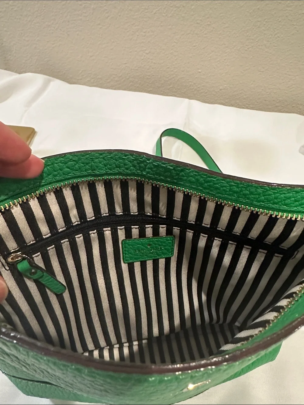 kate spade Bright Green Pebbled Leather Crossbody Bag